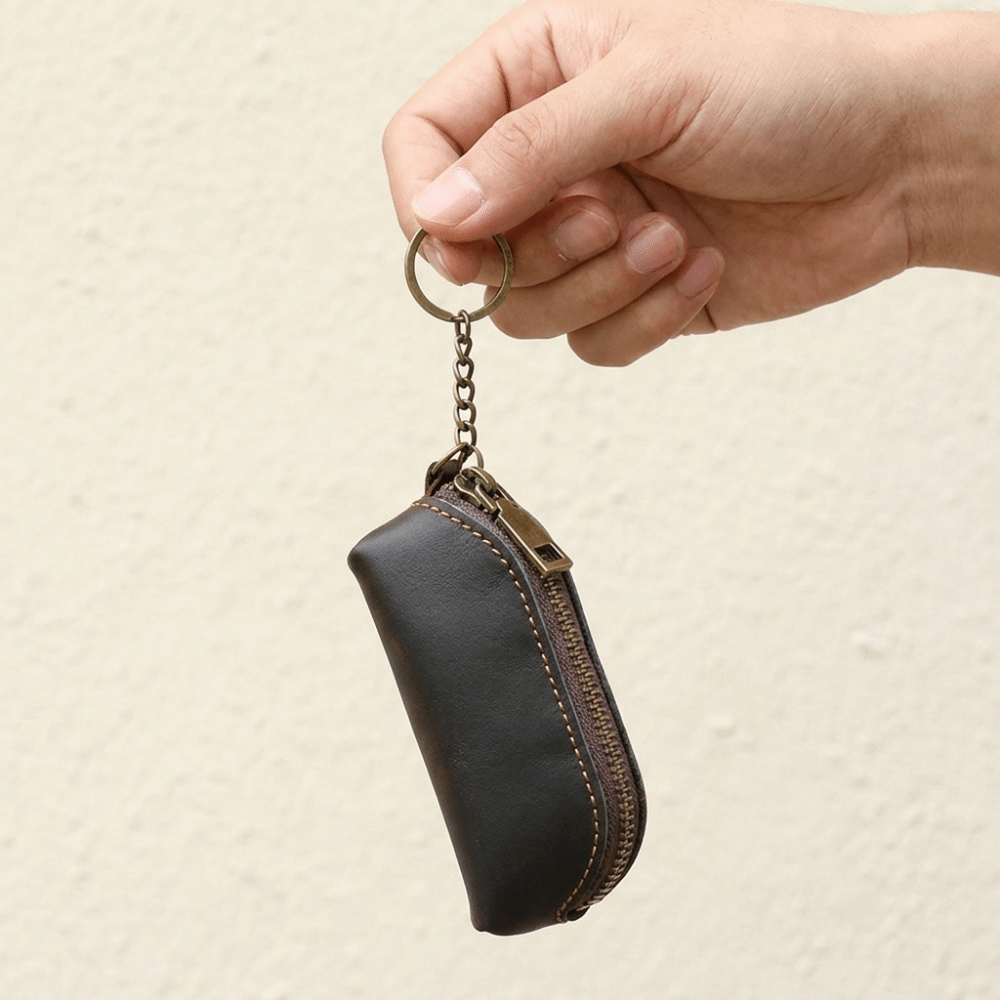 Leather Work For Car - Retro Kayıp Önleyici Mini Deri Bozuk