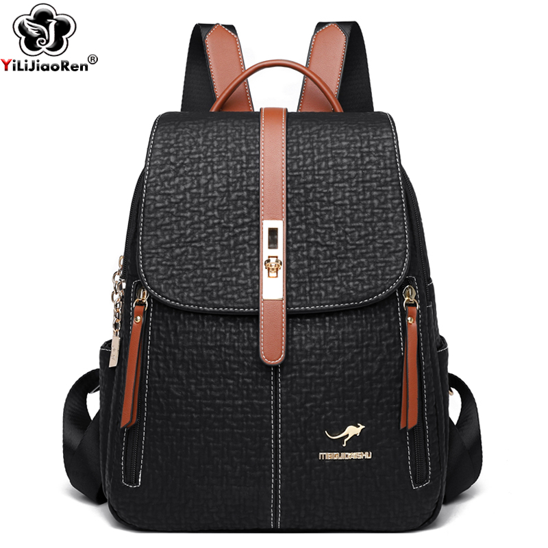 Leather Work Backpack - Moda Sırt Çantaları Kadın Yüksek Kaliteli