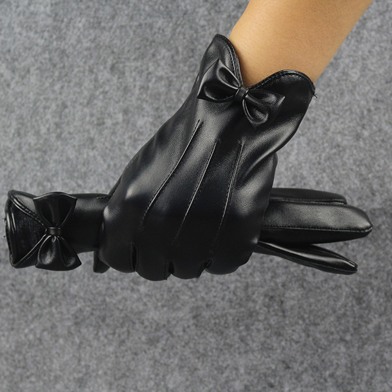 Leather Work Winter Gloves - Yüksek kaliteli deri kadın moda kış