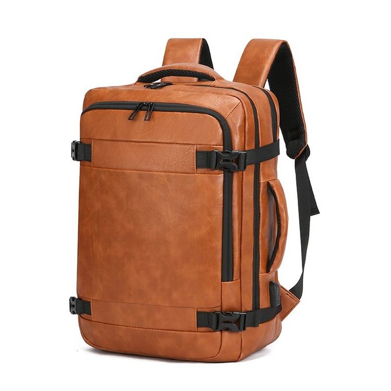 Leather Work Backpack - 2027 YENI Erkek Sırt Çantası PU