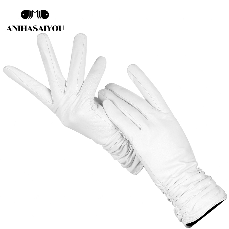 Leather Work Winter Gloves - Moda Konfor Beyaz Eldivenler Yüksek Kaliteli