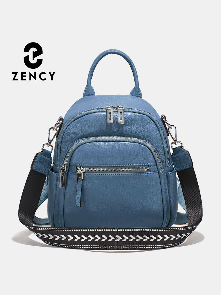 Leather Work Backpack - Zency Hakiki Deri Küçük Sırt Çantası