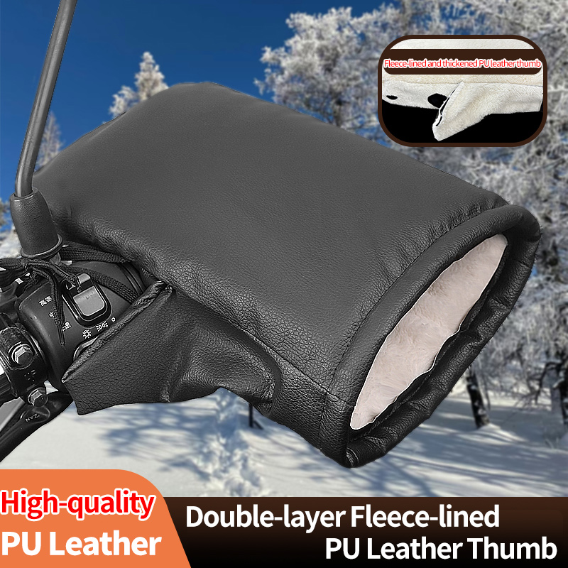 Leather Work Winter Gloves - 2 adet kış elektrikli bisiklet eldivenleri-sıcak