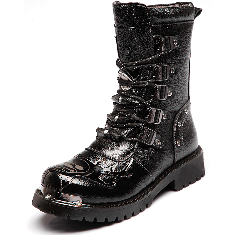 Erkek Savaş Botları Yeni Kış Y - Leatherwork Rivets incelemesi ve fiyatı